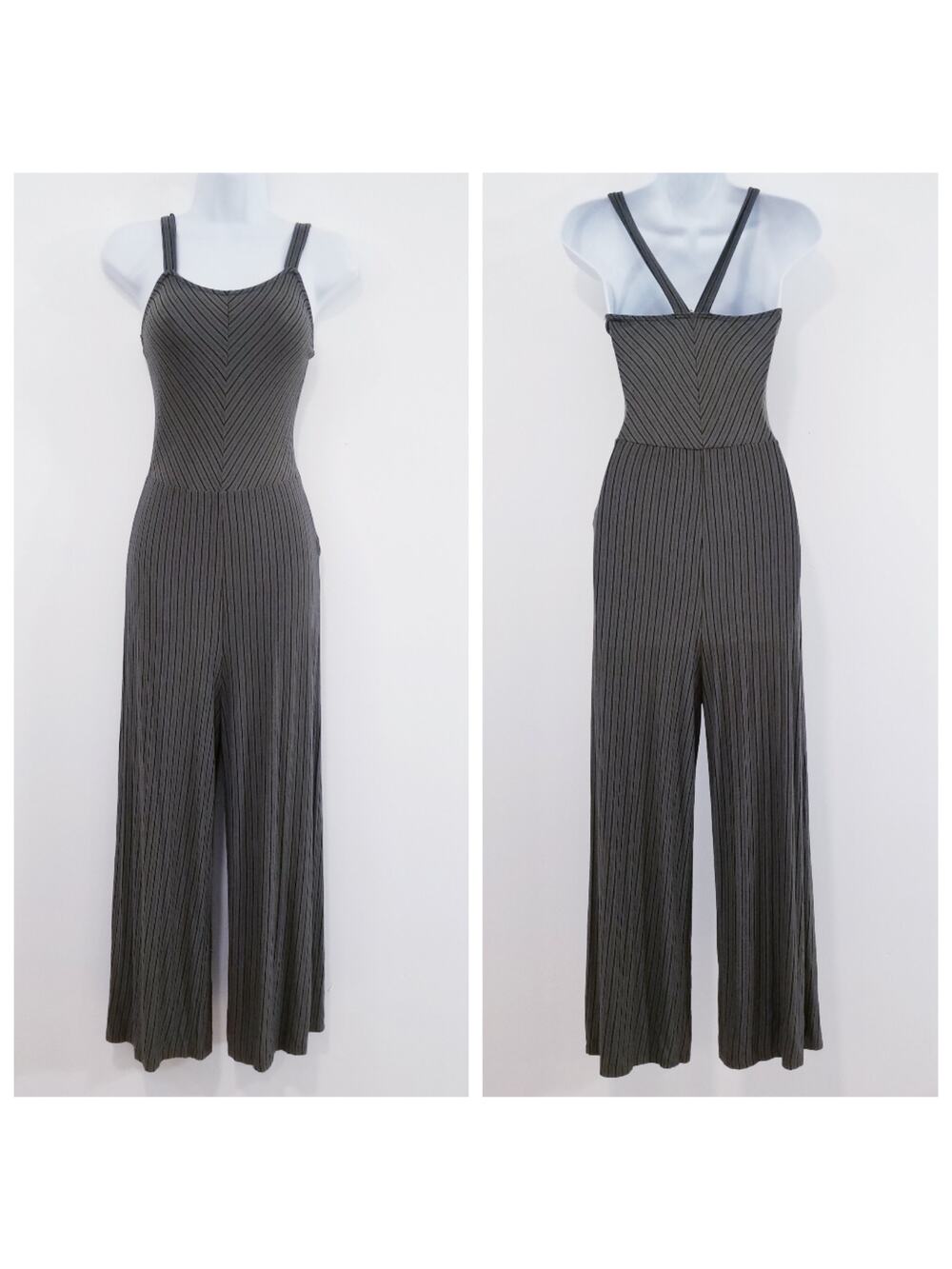 Rolla Coaster Green Wide leg Jumpsuit Criss Cross Back Sleeveless Scoop neck